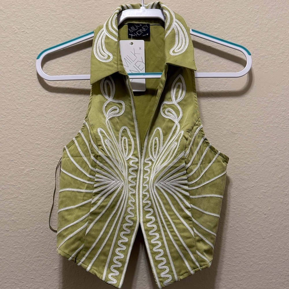 #232. Milk + Honey Embroidery Vest
